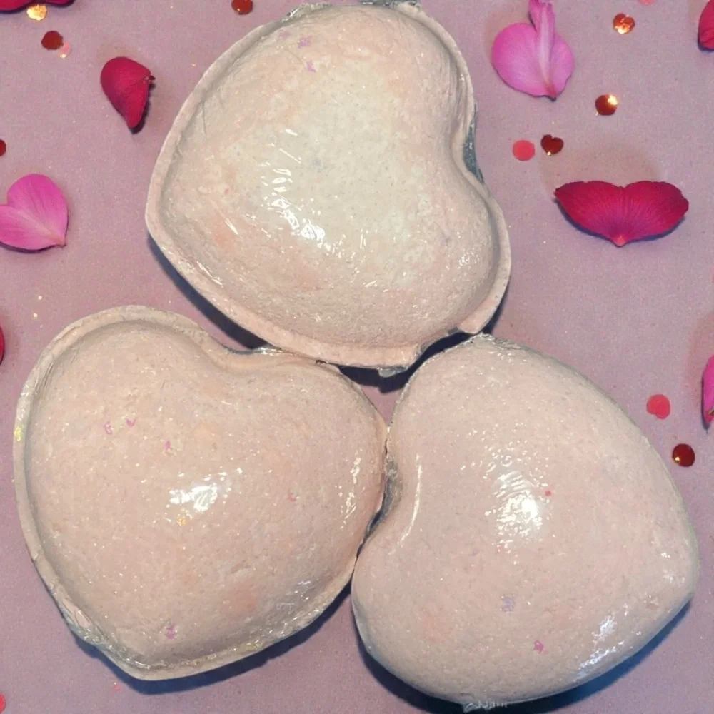 Hand Crafted Heart-Shaped Bath Bomb - Picture 2 of 7